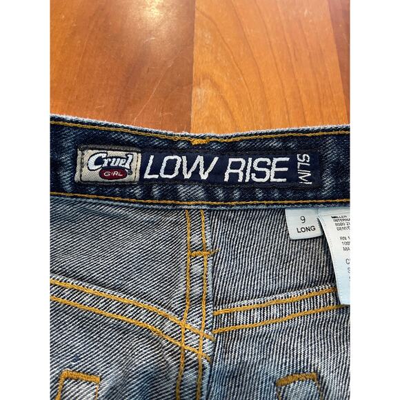 Cruel Girl Low Rise Slim Bootcut Jeans Size 9 Long Dark Wash Western Denim Y2K - Picture 6 of 12
